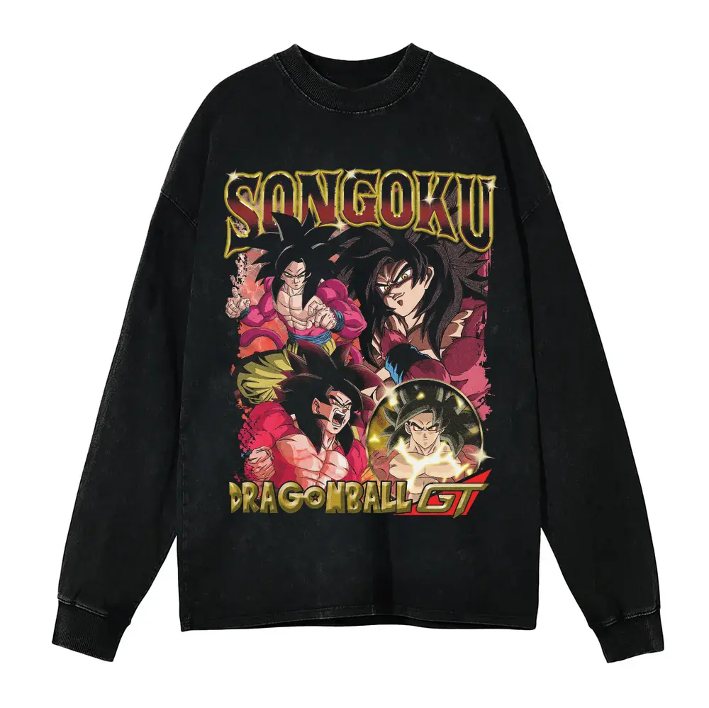 Grand Tour Adventure Acid Wash Oversized Long Sleeve Shirt