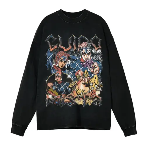 Golden Experience Dream Acid Wash Oversized Long Sleeve Shirt