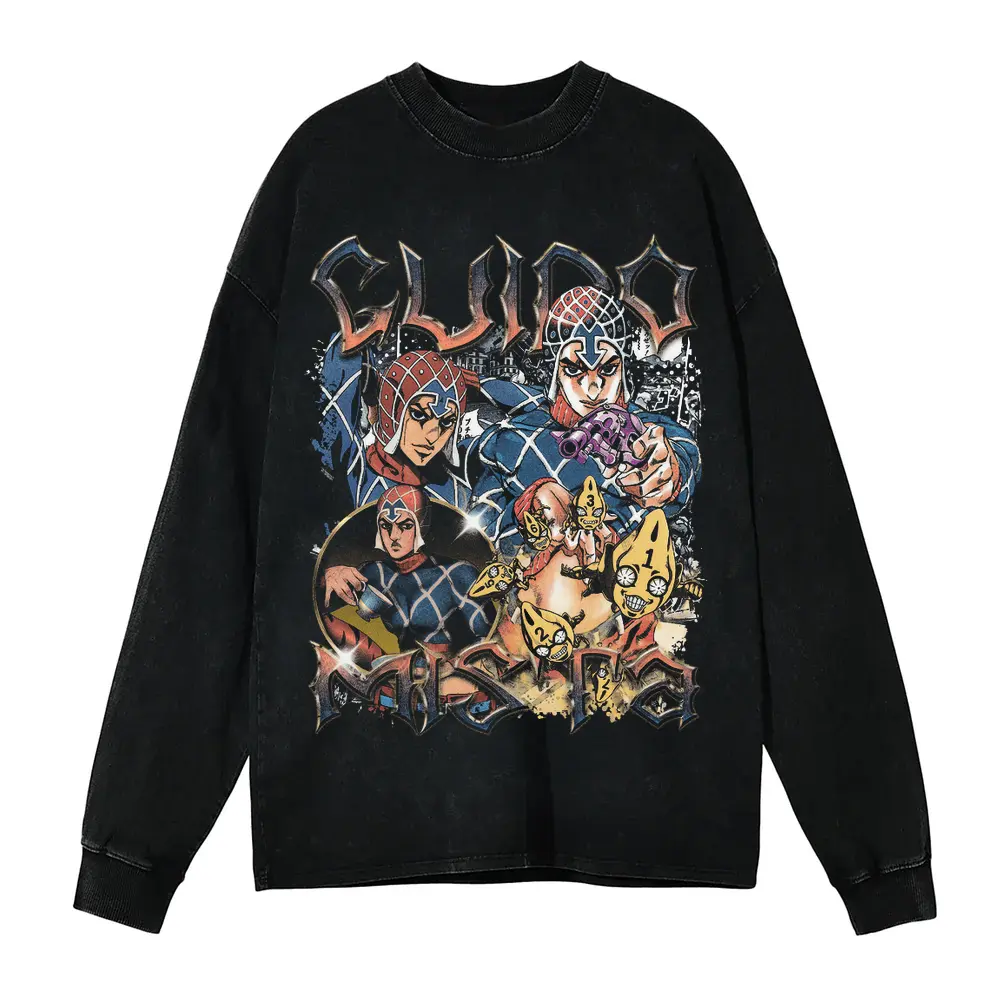 Golden Experience Dream Acid Wash Oversized Long Sleeve Shirt