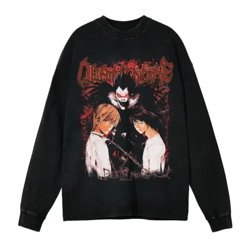 Kira Versus L Acid Wash Oversized Long Sleeve Shirt