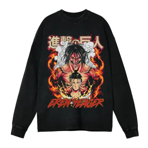 The Final Titan Acid Wash Oversized Long Sleeve Shirt