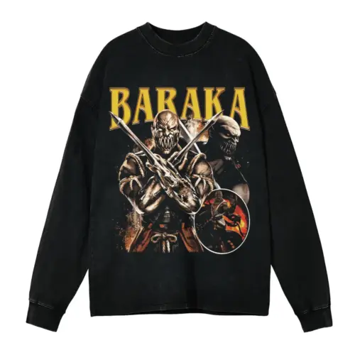 Baraka The Blade Acid Wash Oversized Long Sleeve Shirt