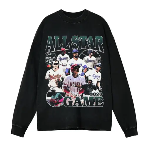 All Star Game 2023 Showcase Acid Wash Oversized Long Sleeve Shirt