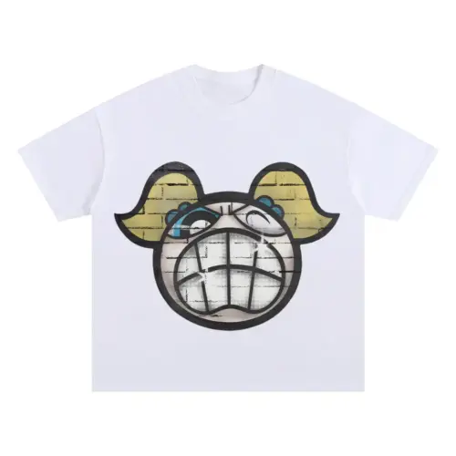 Belligerent Unibrow Oversized White Graphic Tee