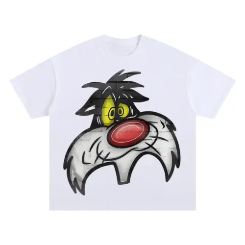 Sufferin Succotash Oversized White Graphic Tee