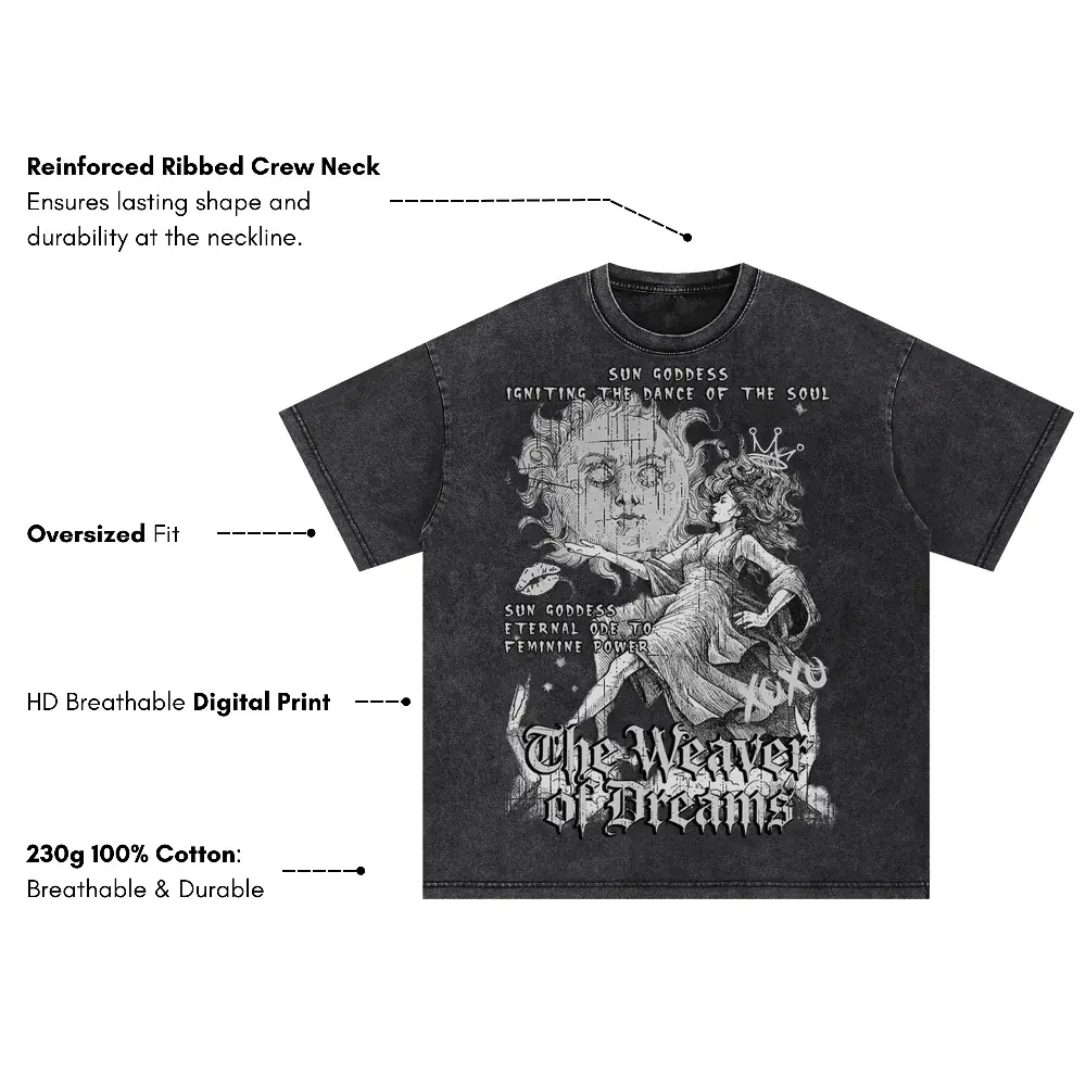 The Weaver Of Dreams Oversized Acid Wash T-shirt - Image 4
