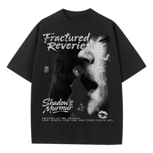 Fractured Reverie Heavyweight Oversized Black Graphic Tee