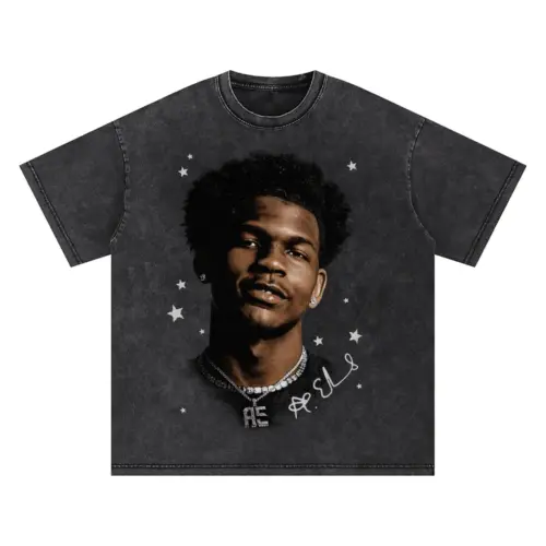 Anthony Edwards 'Dot Matrix' Oversized Acid Wash T-shirt