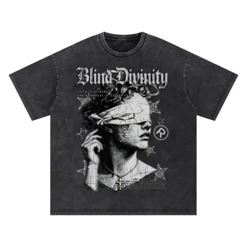 Blind Divinity Oversized Acid Wash T-shirt
