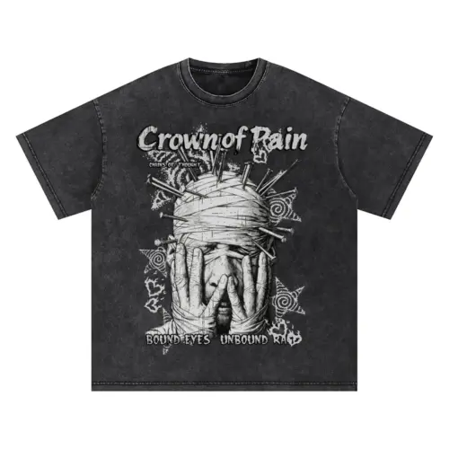 Crown Of Pain Oversized Acid Wash T-shirt