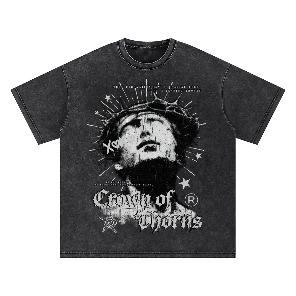 Crown Of Thorns Oversized Acid Wash T-shirt