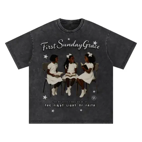First Sunday Grace Oversized Acid Wash T-shirt