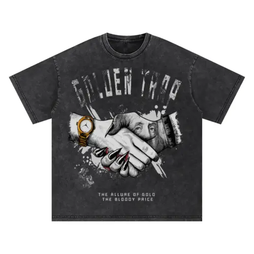 Golden Trap Oversized Acid Wash T-shirt