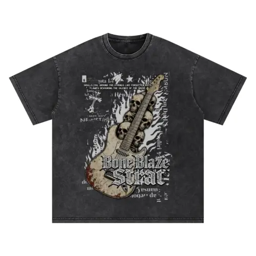 Grim Riff Inferno Oversized Acid Wash T-shirt