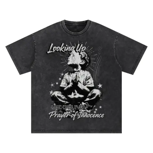 Prayer Of Innocence Oversized Acid Wash T-shirt