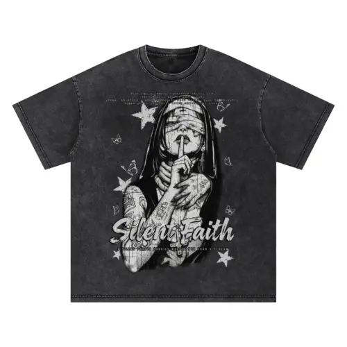 Silent Faith Oversized Acid Wash T-shirt