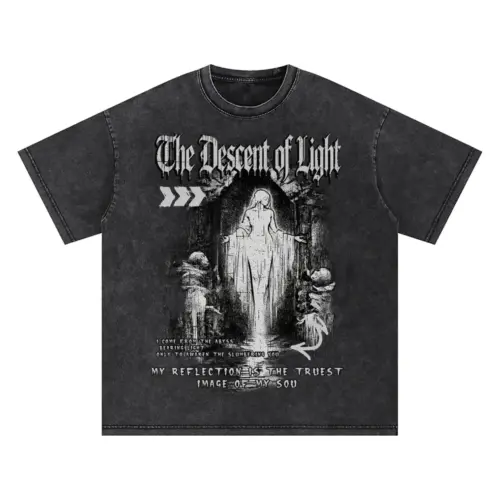 The Descent Of Light Oversized Acid Wash T-shirt