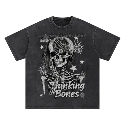 Thinking Bones Oversized Acid Wash T-shirt