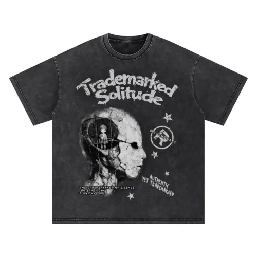Trademarked Solitude Oversized Acid Wash T-shirt