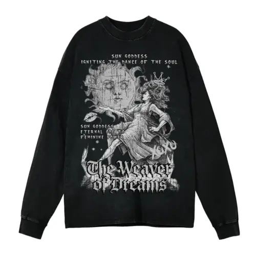 The Weaver Of Dreams Acid Wash Oversized Long Sleeve Shirt