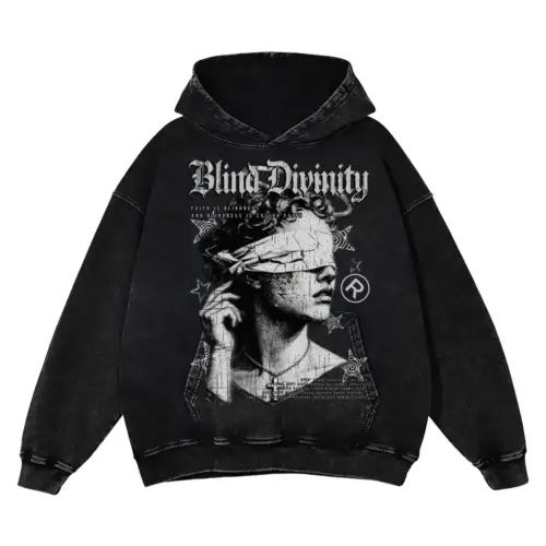 Blind Divinity Acid Wash Oversized Hoodie