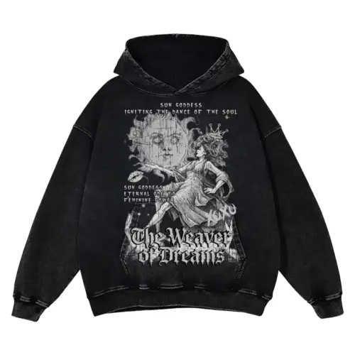 The Weaver Of Dreams Acid Wash Oversized Hoodie