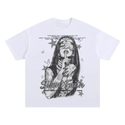 Silent Faith Oversized White Graphic Tee