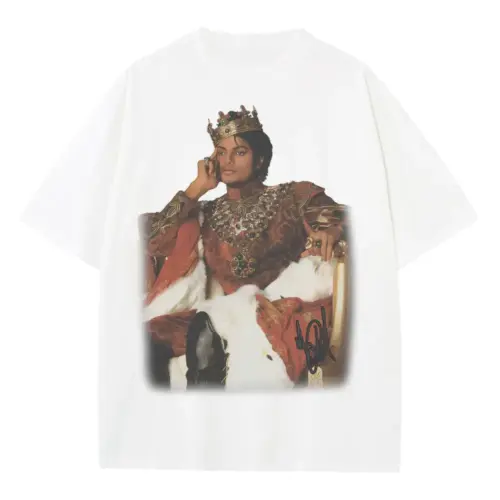 Michael Jackson 'Royal' Heavyweight Oversized White Graphic Tee