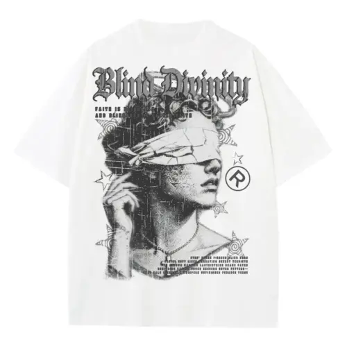 Blind Divinity Heavyweight Oversized White Graphic Tee
