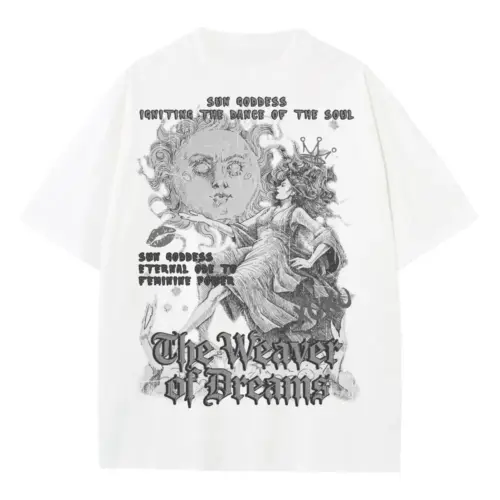 The Weaver Of Dreams Heavyweight Oversized White Graphic Tee