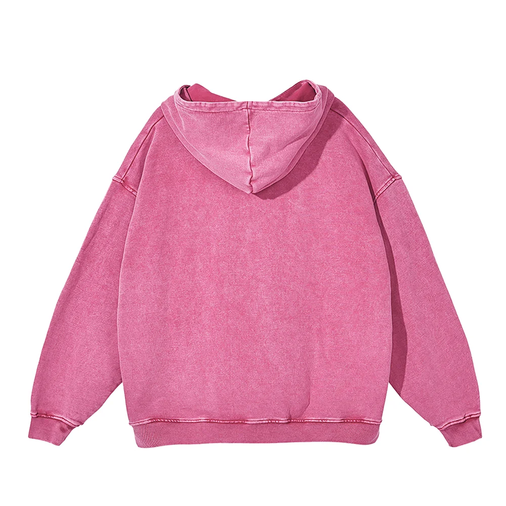 Alien Invasion A Acid Wash Oversized Pink Hoodie - Image 2