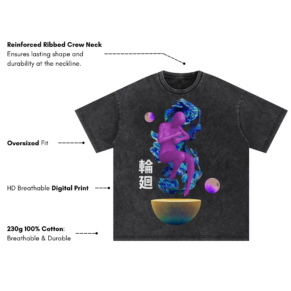 3D Reborn Oversized Acid Wash T-shirt - Image 3