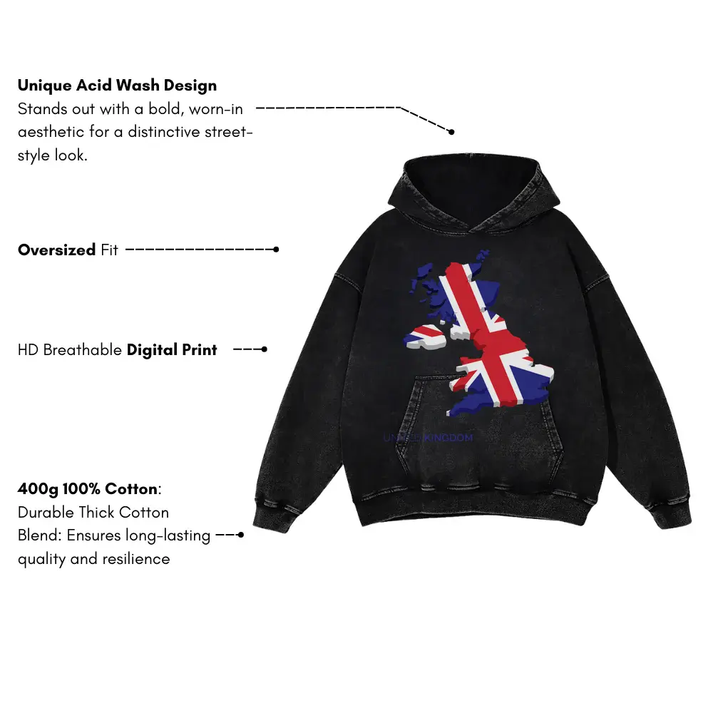 Uk A Acid Wash Oversized Hoodie - Image 3