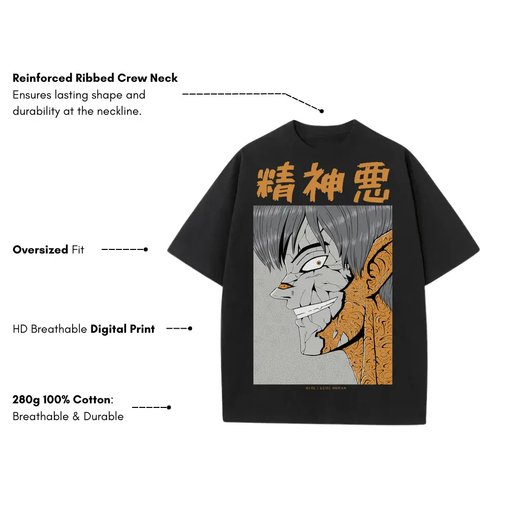 0 Heavyweight Oversized Black Graphic Tee - Image 3