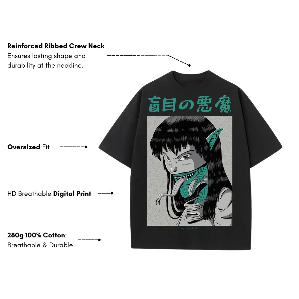 3 Heavyweight Oversized Black Graphic Tee - Image 3