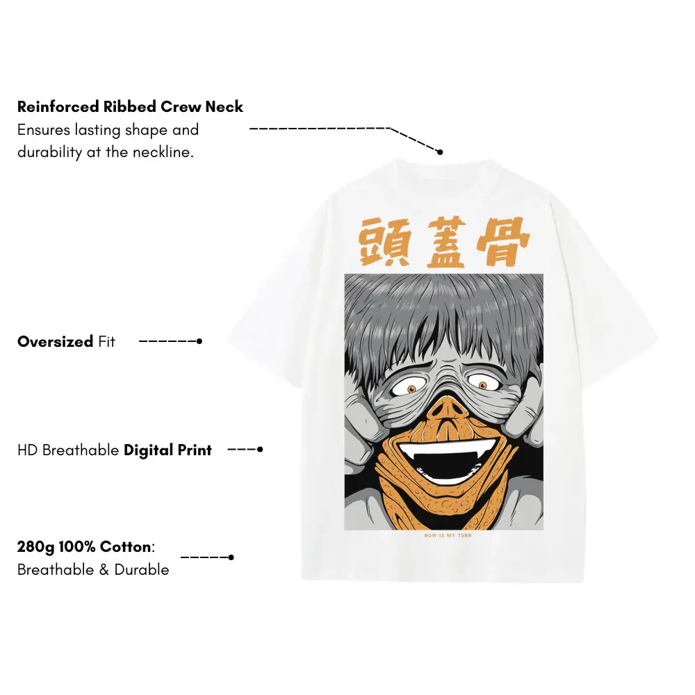 5 Heavyweight Oversized White Graphic Tee - Image 3