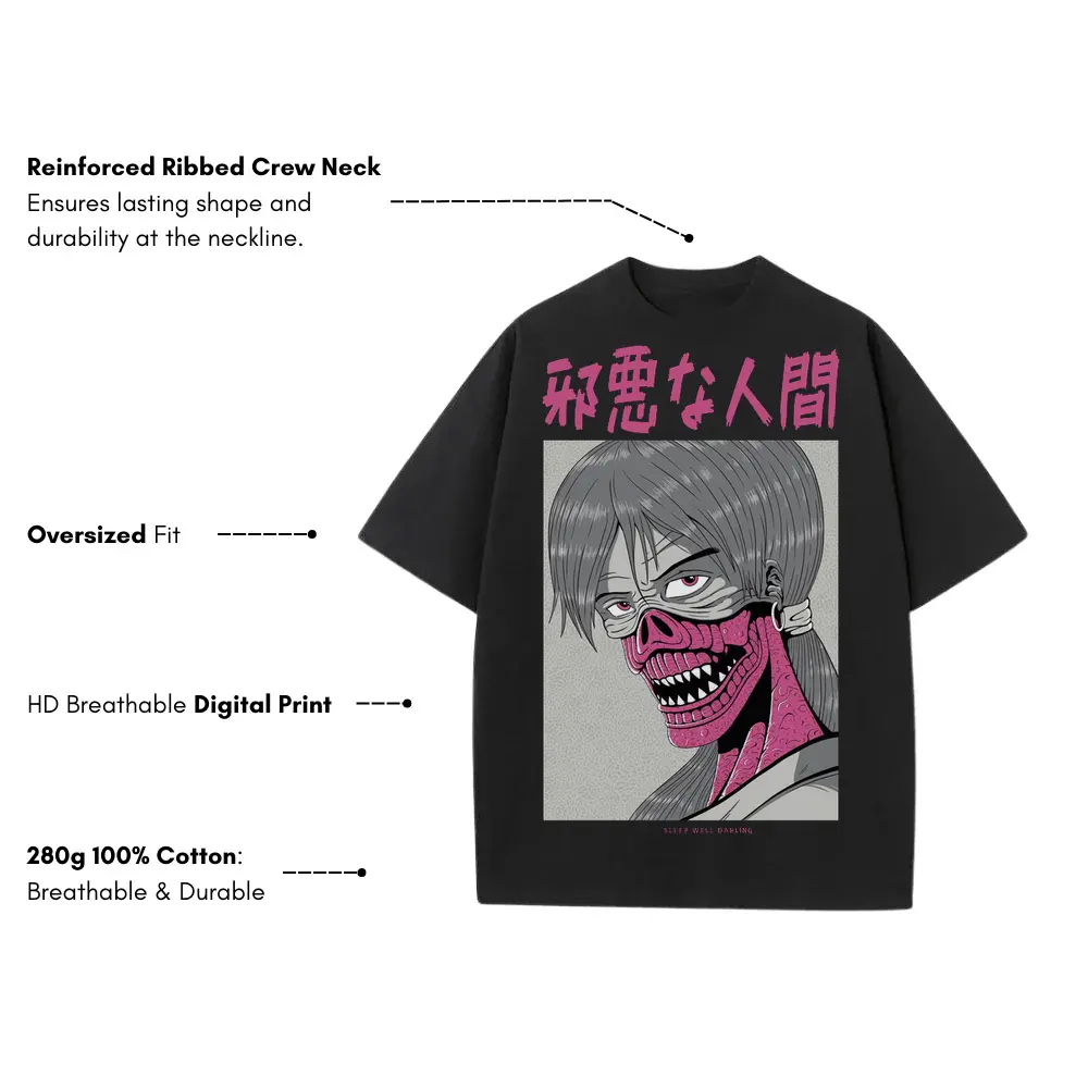 A Heavyweight Oversized Black Graphic Tee - Image 3