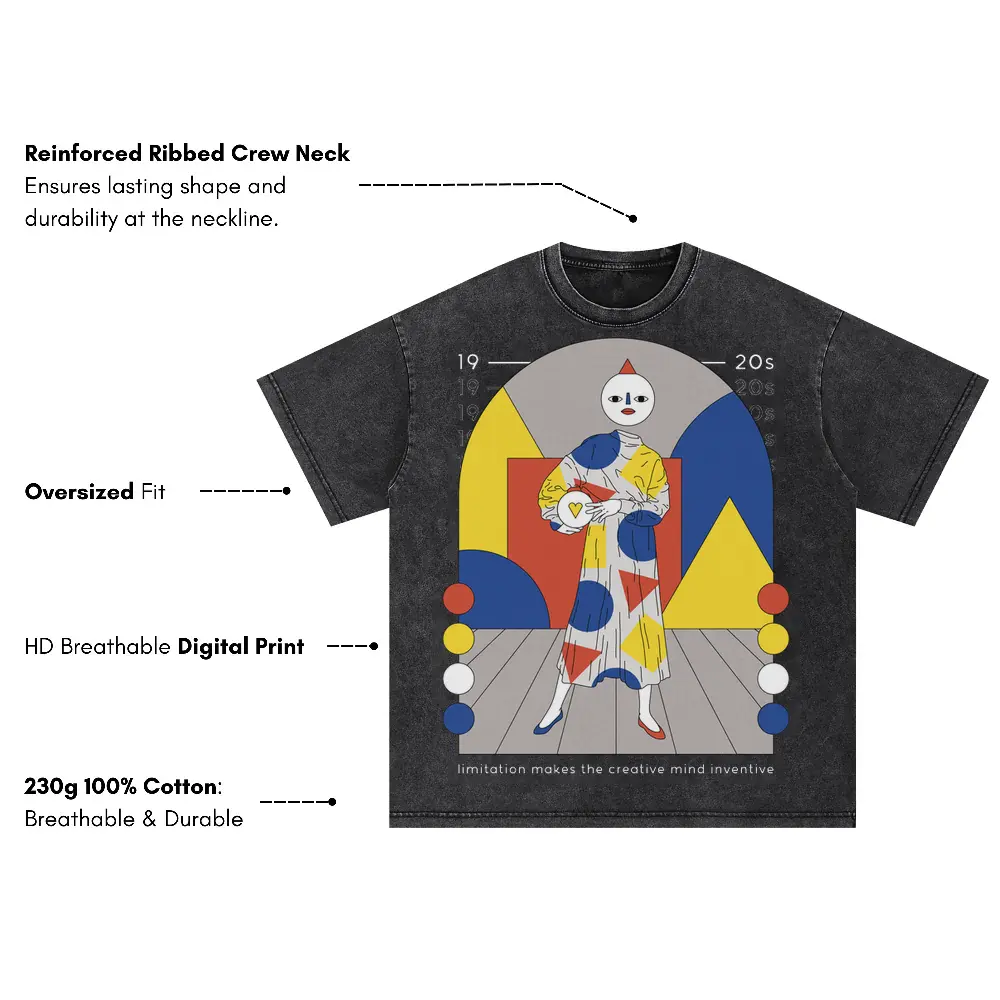 20 S Bauhaus Oversized Acid Wash T-shirt - Image 3