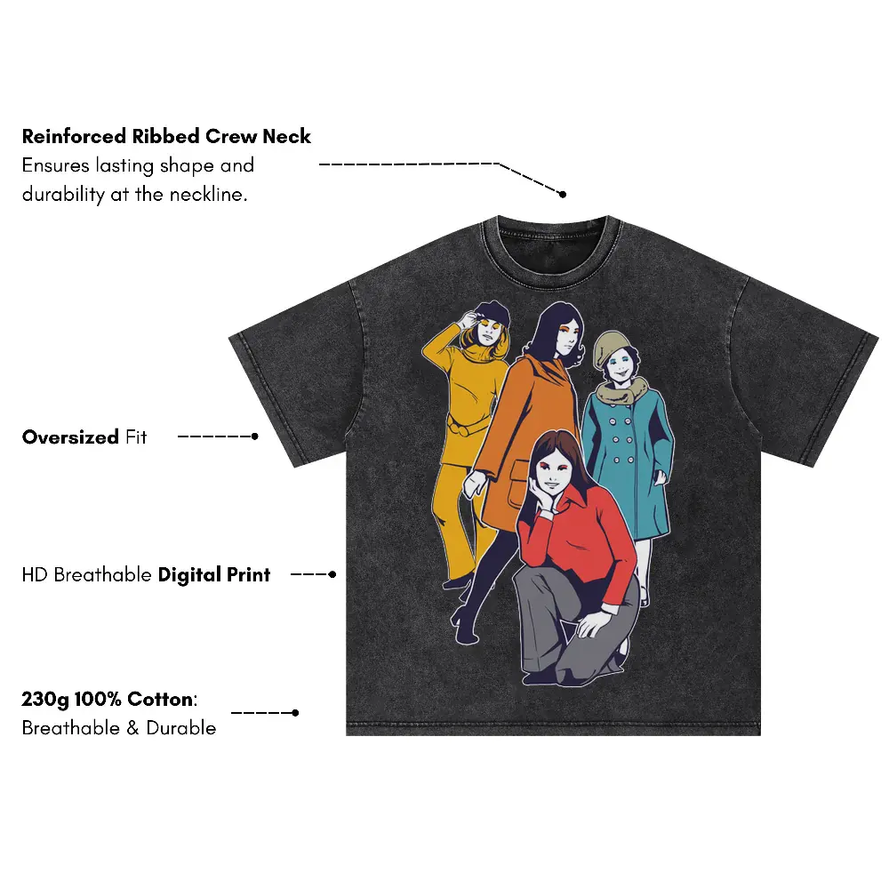 60 S Girl Oversized Acid Wash T-shirt - Image 3