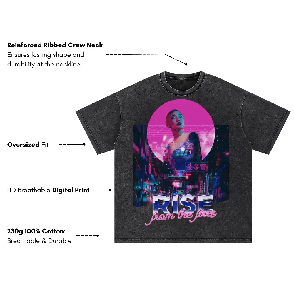 80 S Runner Oversized Acid Wash T-shirt - Image 3