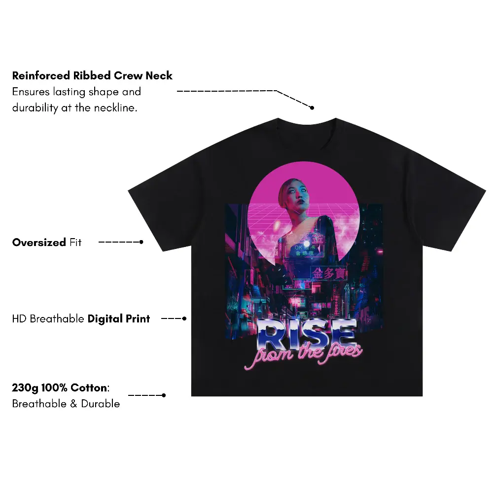 80 S Runner Oversized Black Graphic Tee - Image 3