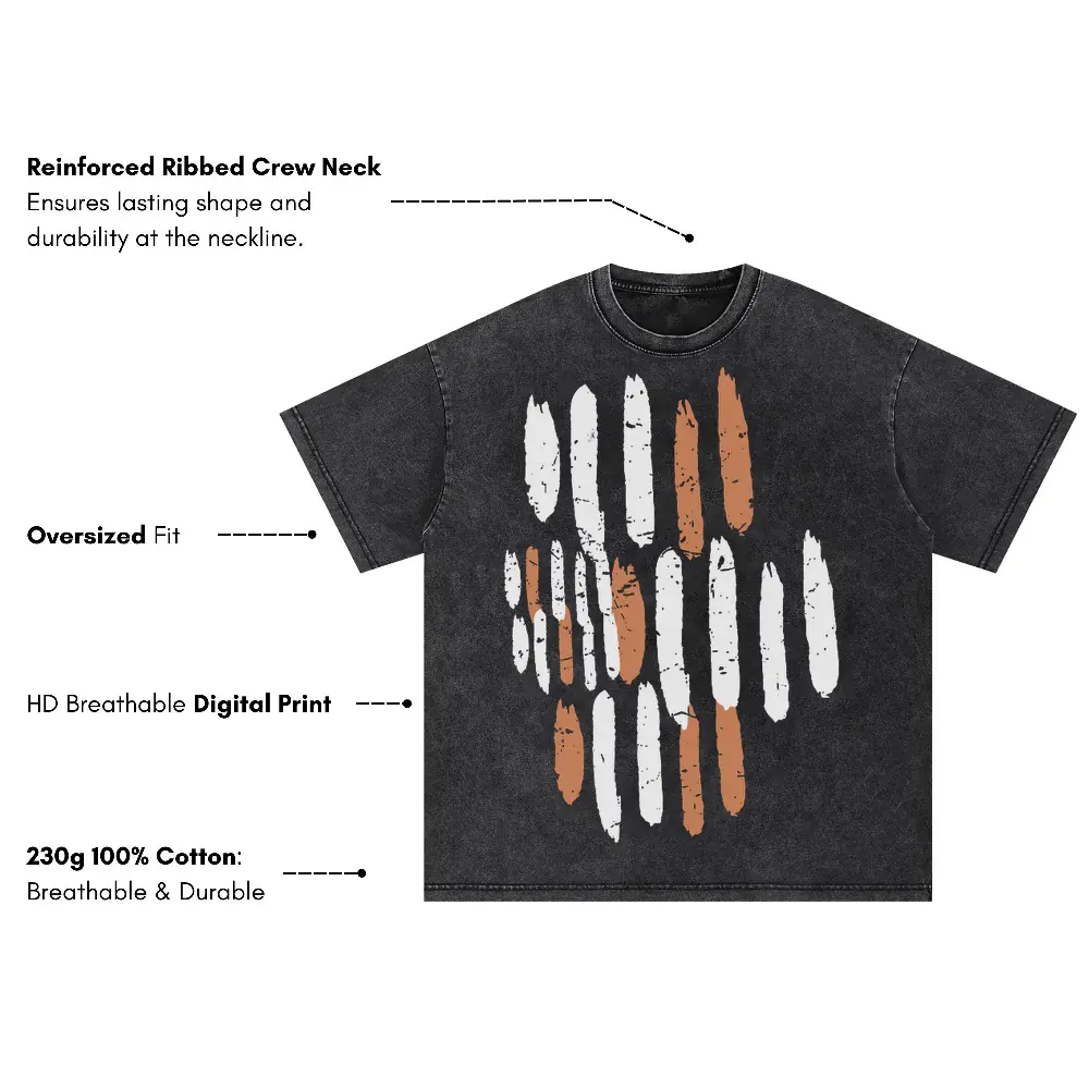 Abstract Organic B Oversized Acid Wash T-shirt - Image 3