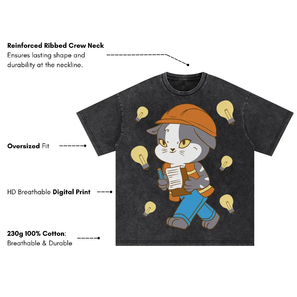 An Engineer Oversized Acid Wash T-shirt - Image 3