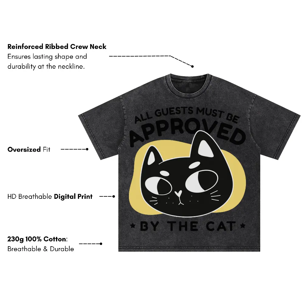 Approvedbythecat Oversized Acid Wash T-shirt - Image 3