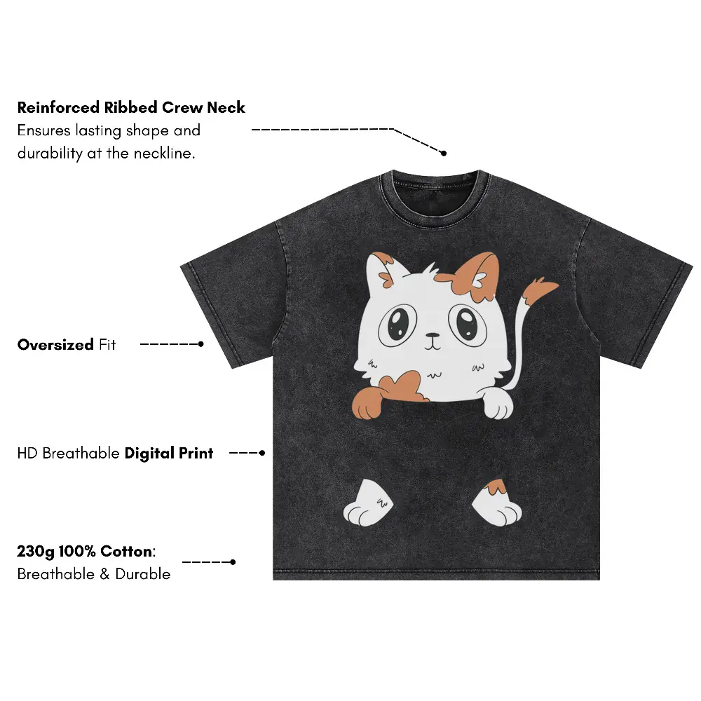 Babycat Oversized Acid Wash T-shirt - Image 3