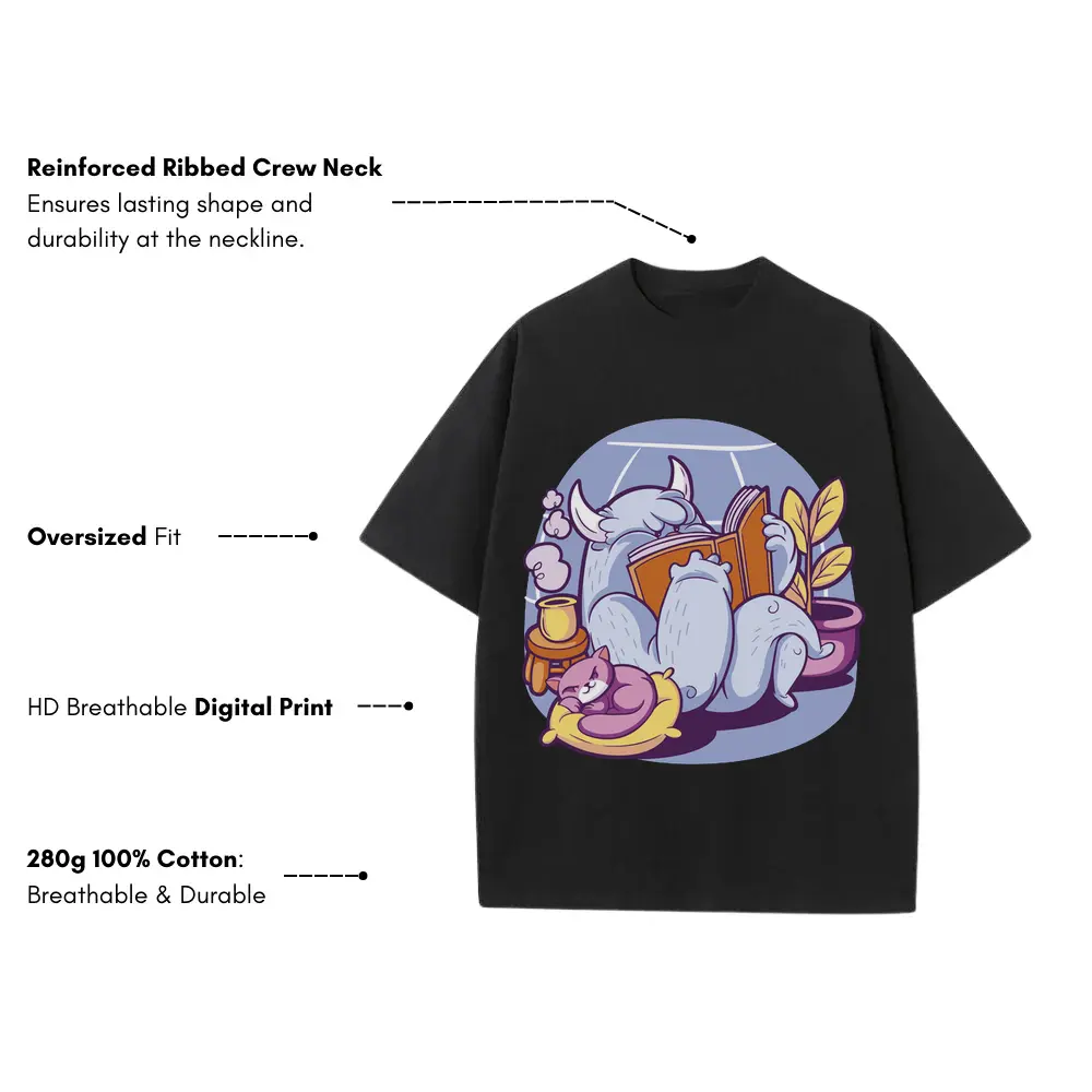 Yeti Heavyweight Oversized Black Graphic Tee - Image 3