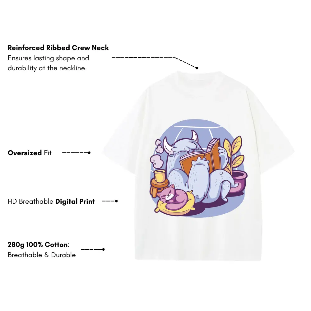 Yeti Heavyweight Oversized White Graphic Tee - Image 3