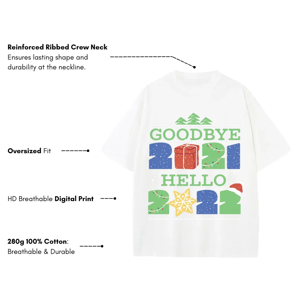 2021 Heavyweight Oversized White Graphic Tee - Image 3