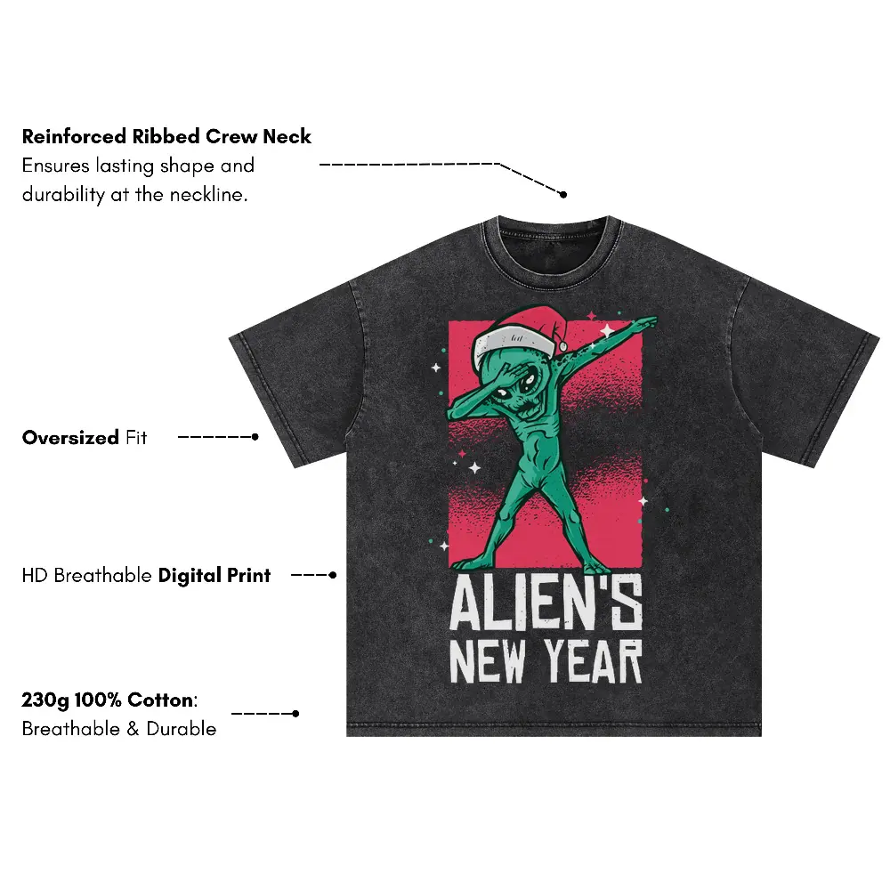 Alien Dab Oversized Acid Wash T-shirt - Image 3