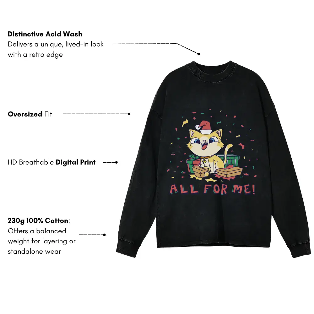 All For Me Acid Wash Oversized Long Sleeve Shirt - Image 3